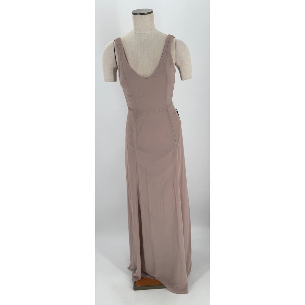Show Me Your Mumu Jenn Maxi Dress With Sash Size Small Chiffon Soft Beige NWT